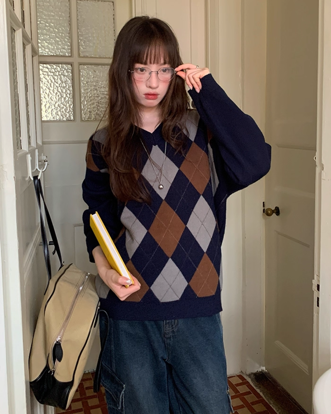 Argyle Knit Sweater B0023