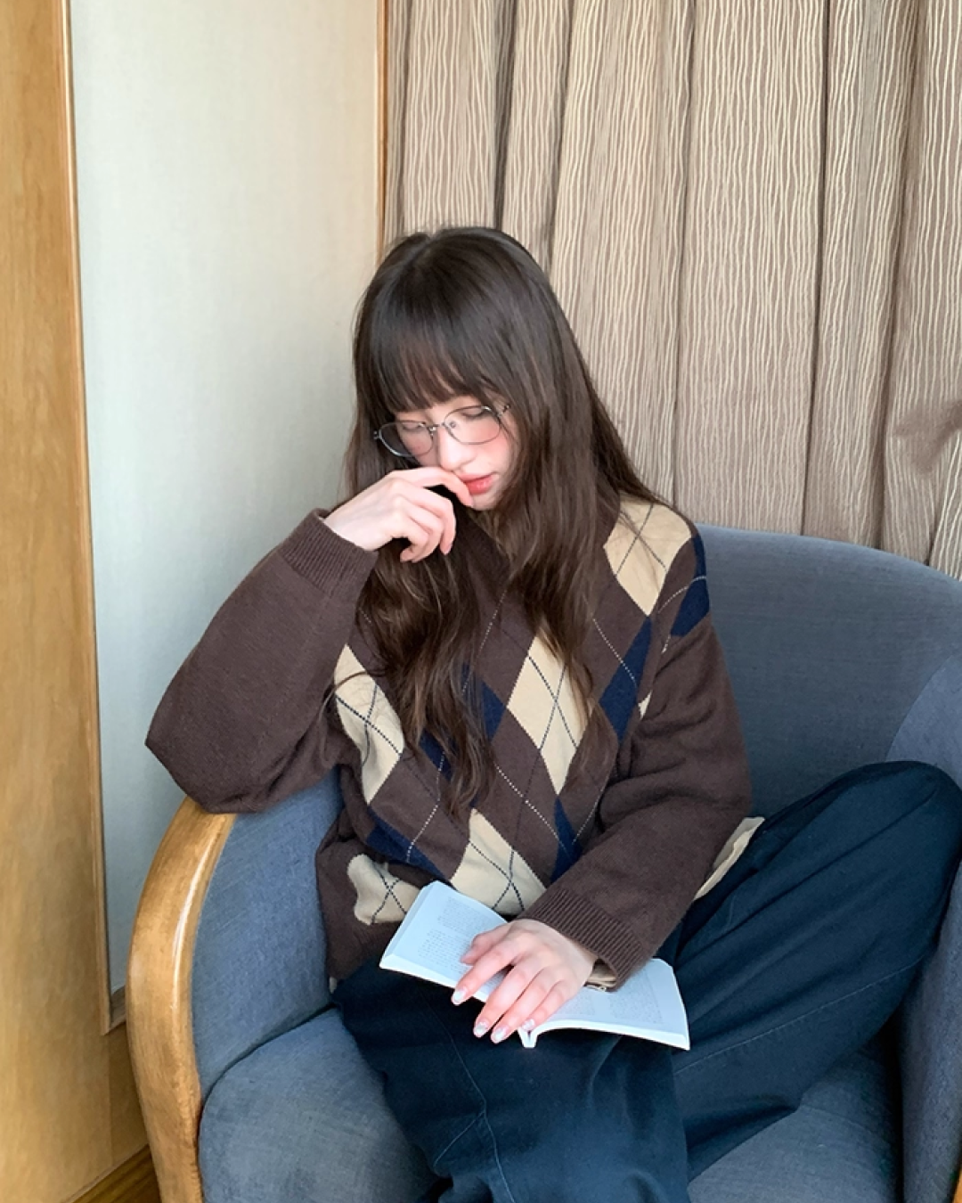 Argyle Knit Sweater B0023