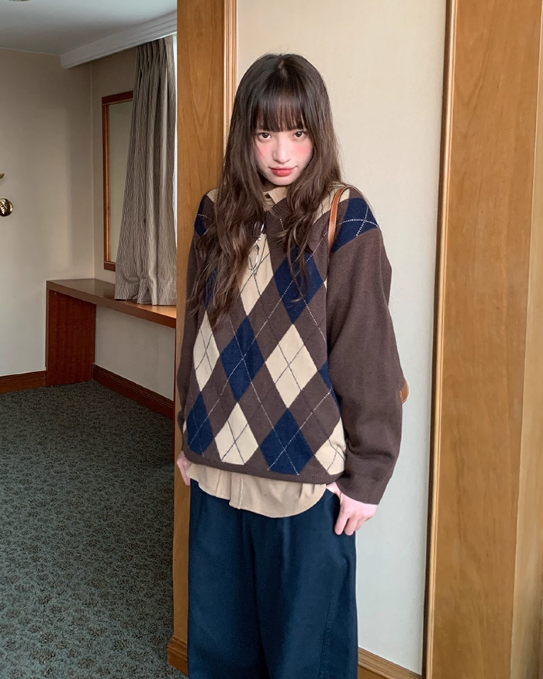 Argyle Knit Sweater B0023