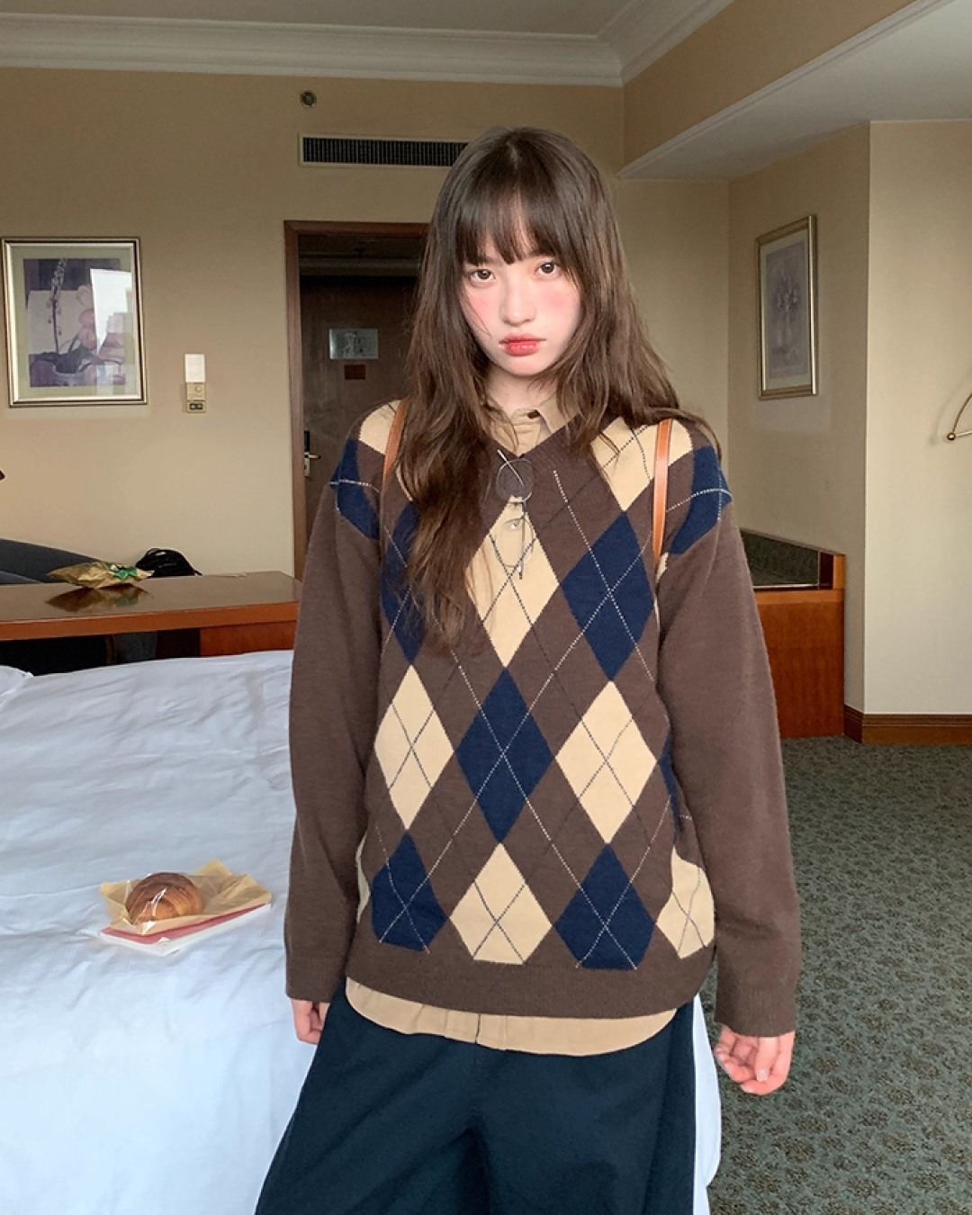 Argyle Knit Sweater B0023