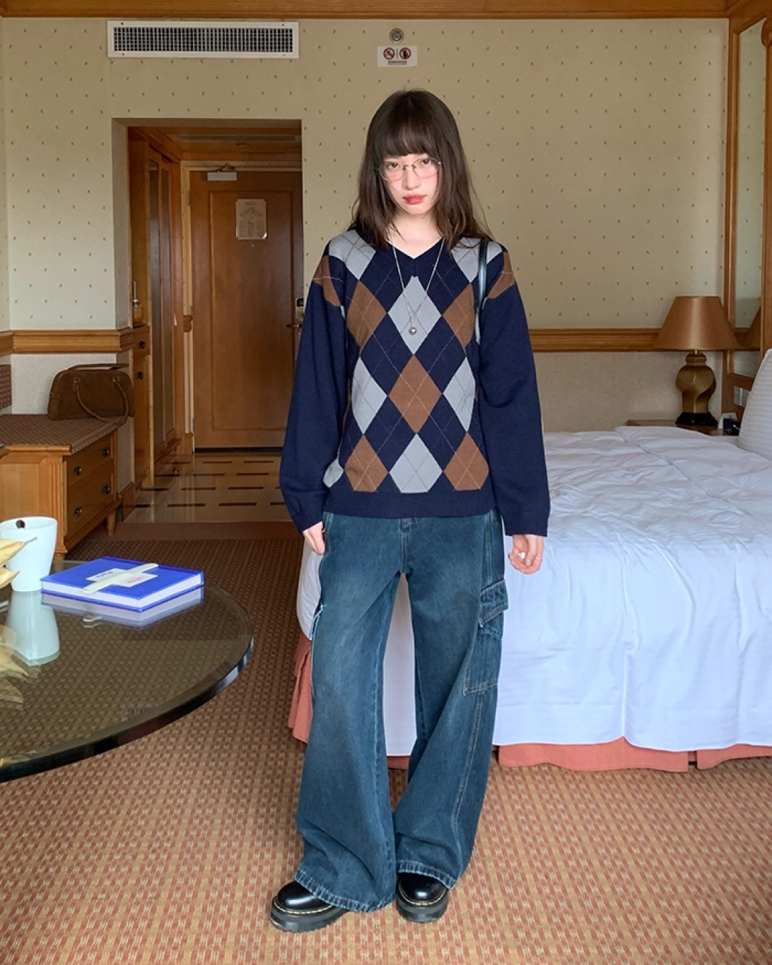 Argyle Knit Sweater B0023