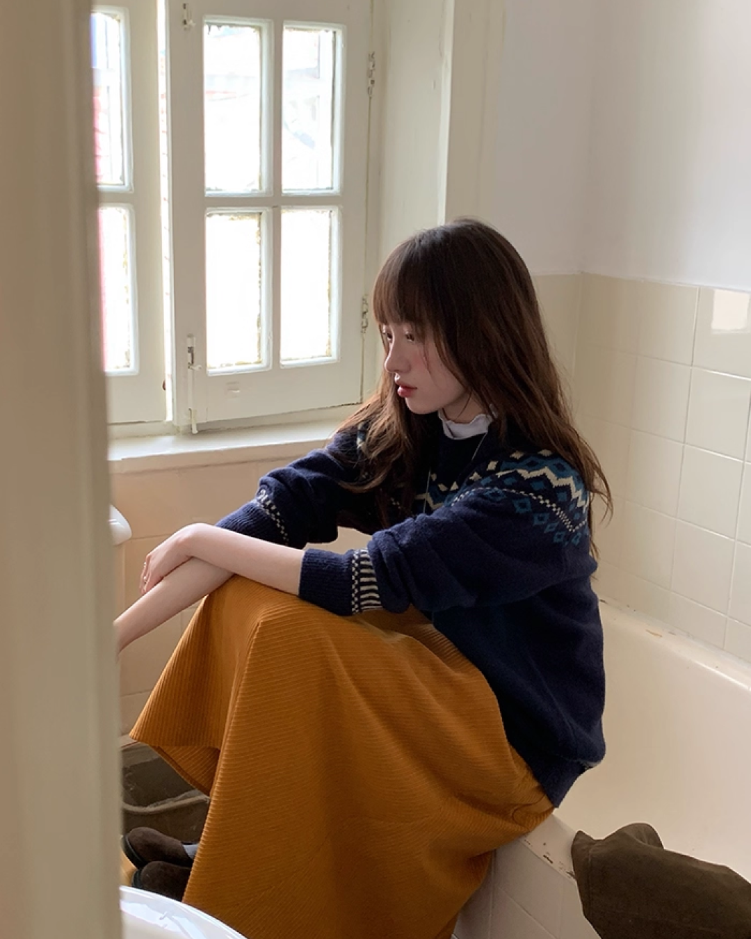 Nordic Pattern Knit Sweater B0024