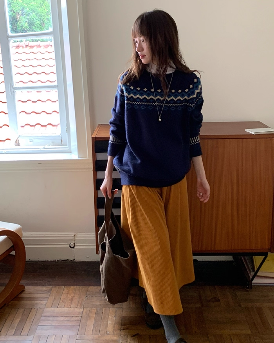 Nordic Pattern Knit Sweater B0024