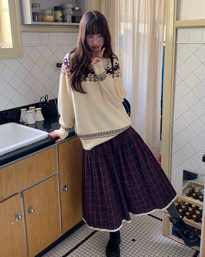 Nordic Pattern Knit Sweater B0024