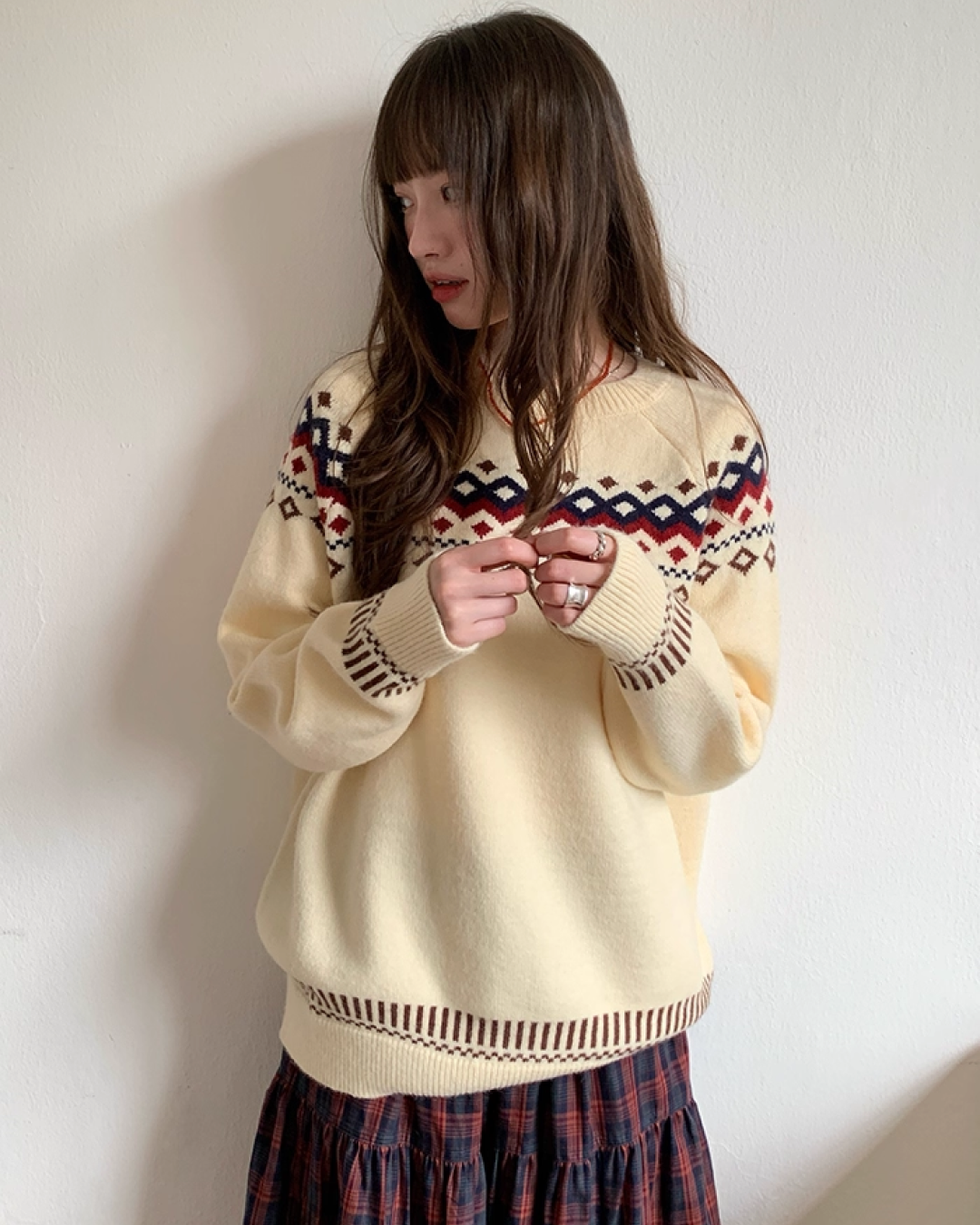Nordic Pattern Knit Sweater B0024