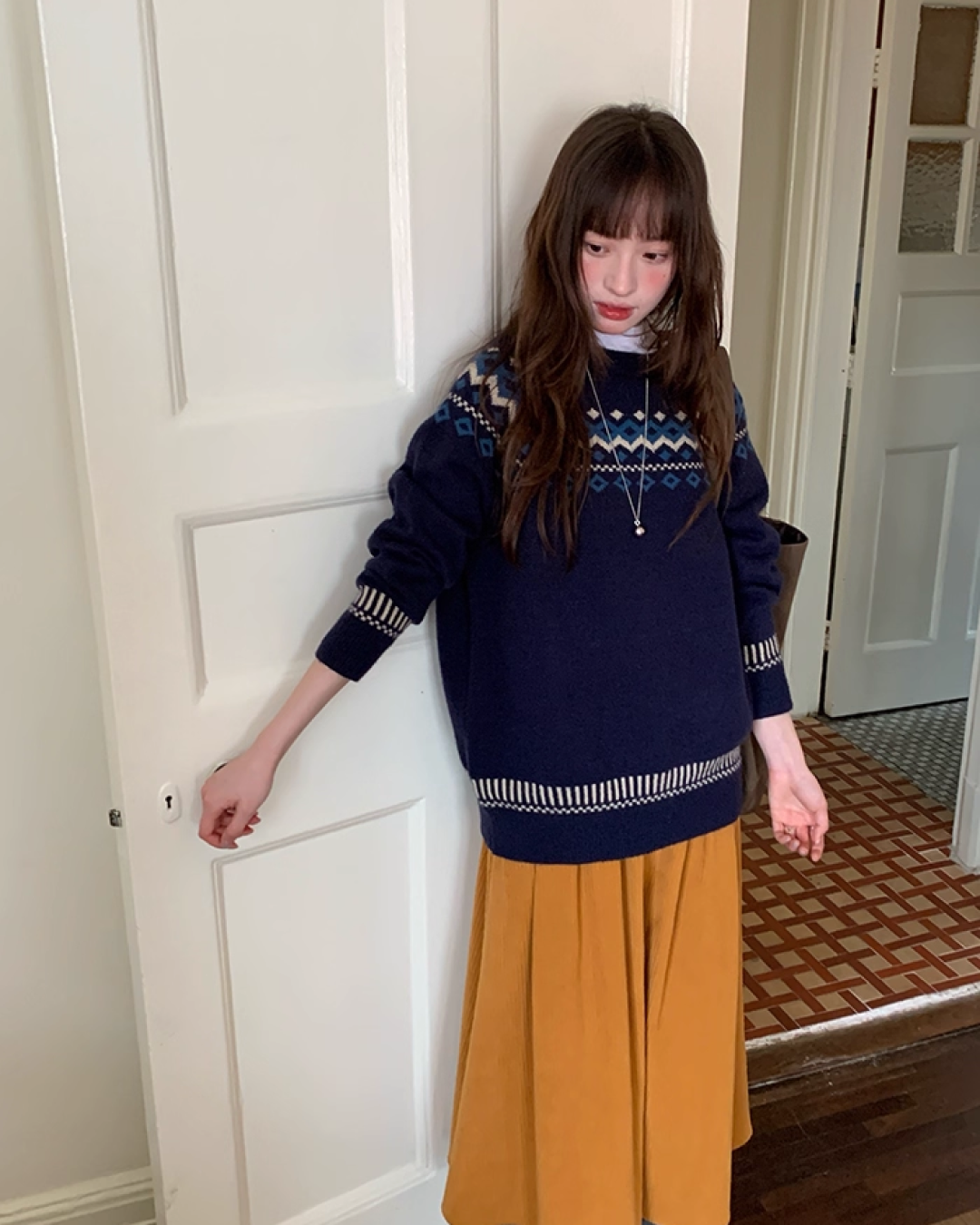 Nordic Pattern Knit Sweater B0024
