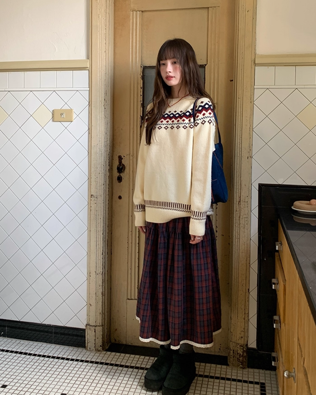 Nordic Pattern Knit Sweater B0024