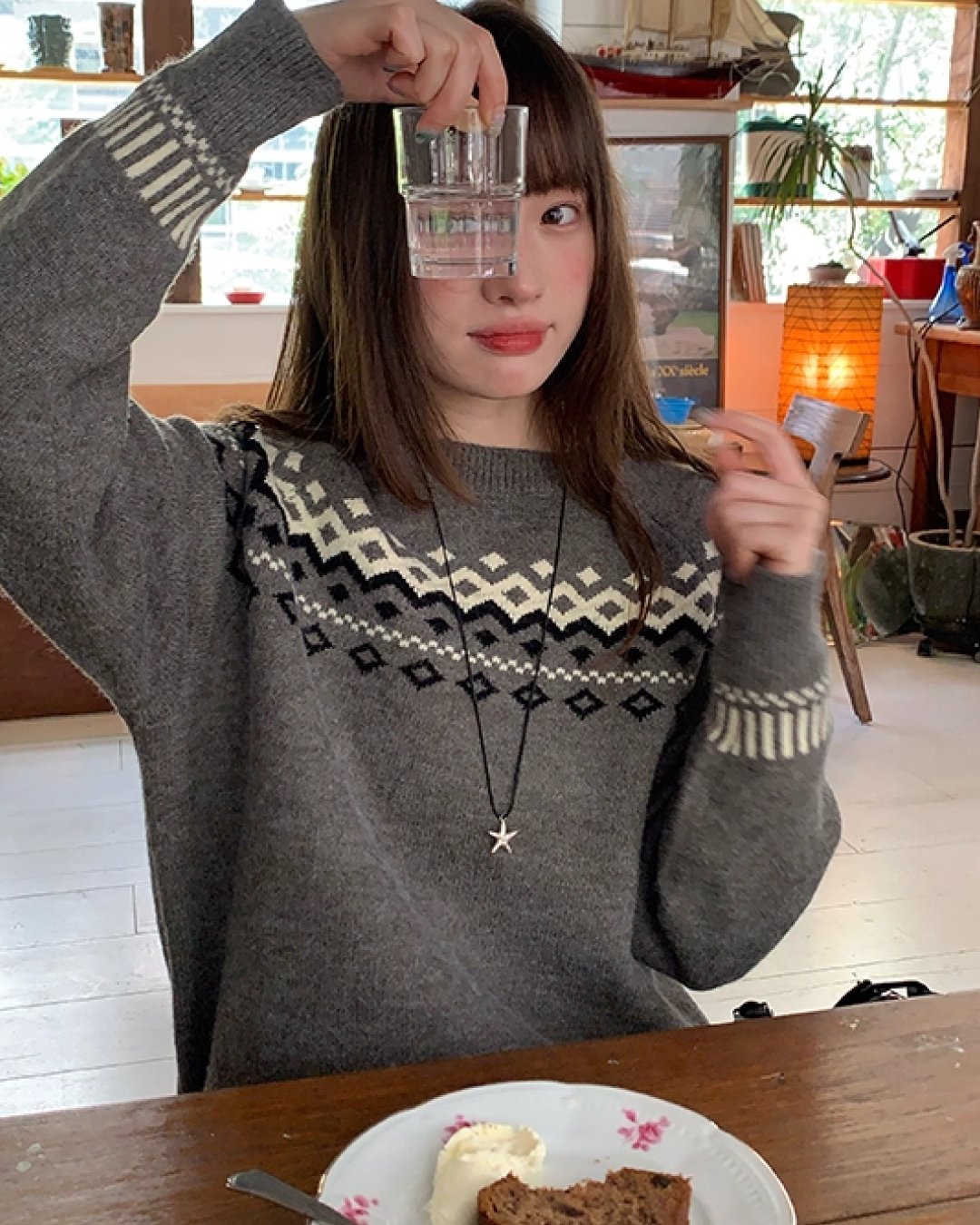 Nordic Pattern Knit Sweater B0024