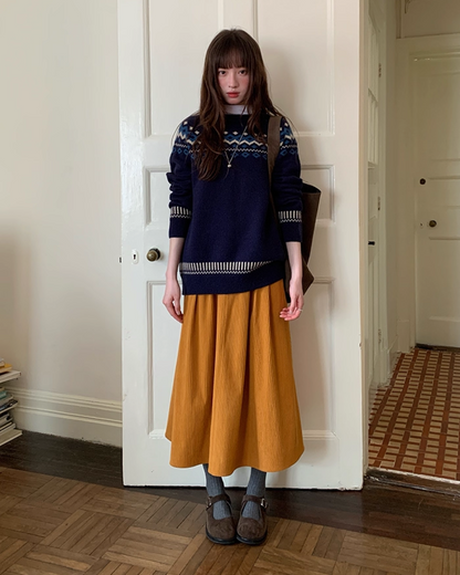 Nordic Pattern Knit Sweater B0024