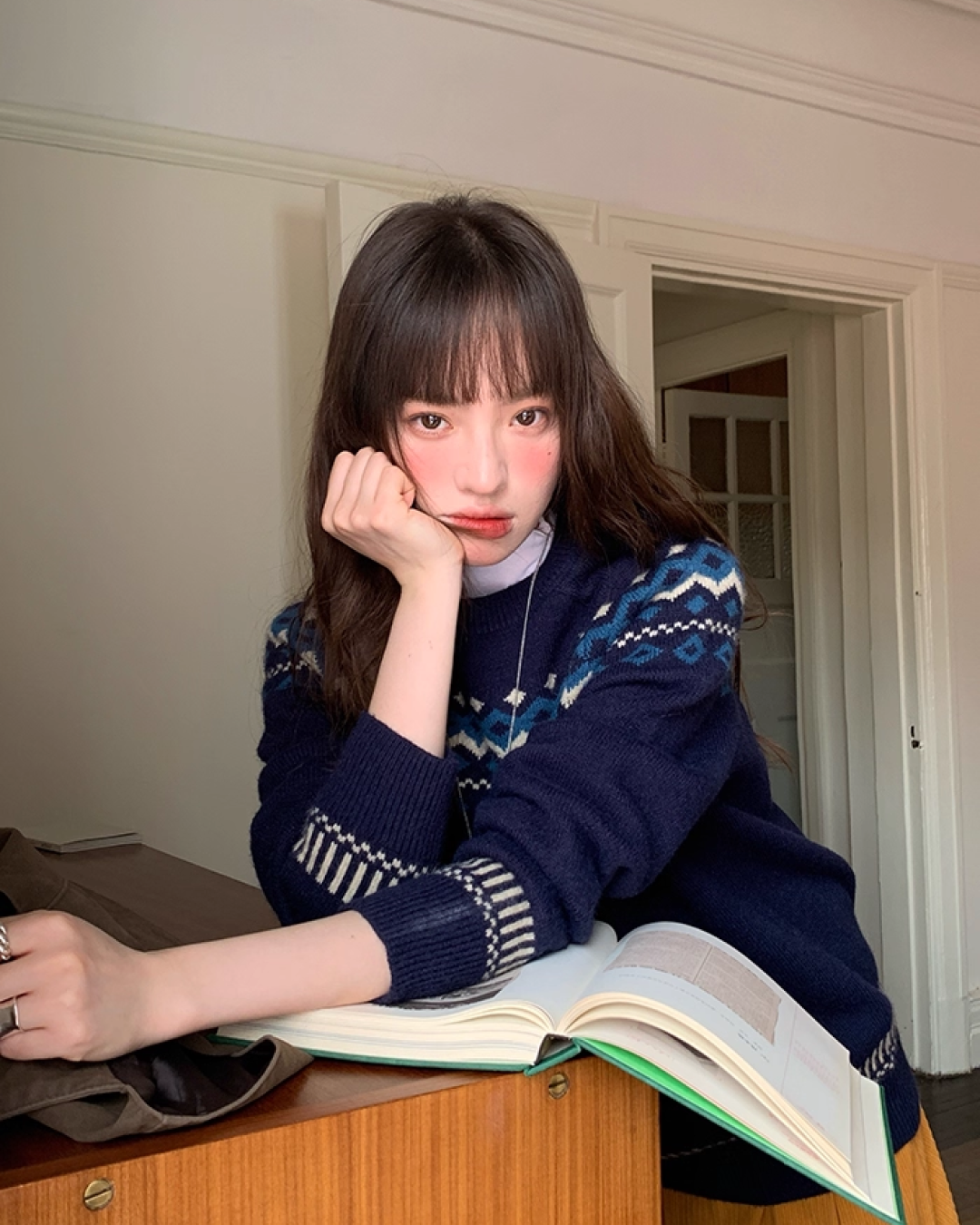 Nordic Pattern Knit Sweater B0024