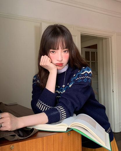 Nordic Pattern Knit Sweater B0024