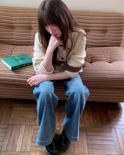 Wide Straight Denim Pants B0025