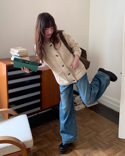 Wide Straight Denim Pants B0025