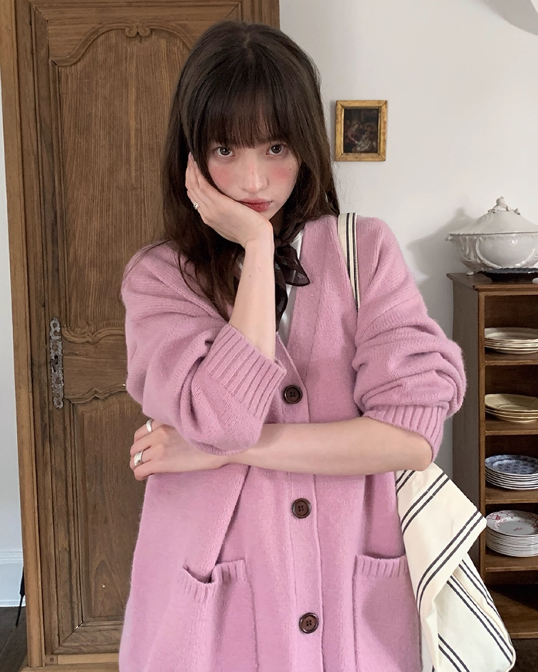 Loose Pocket Knit Cardigan BU0031