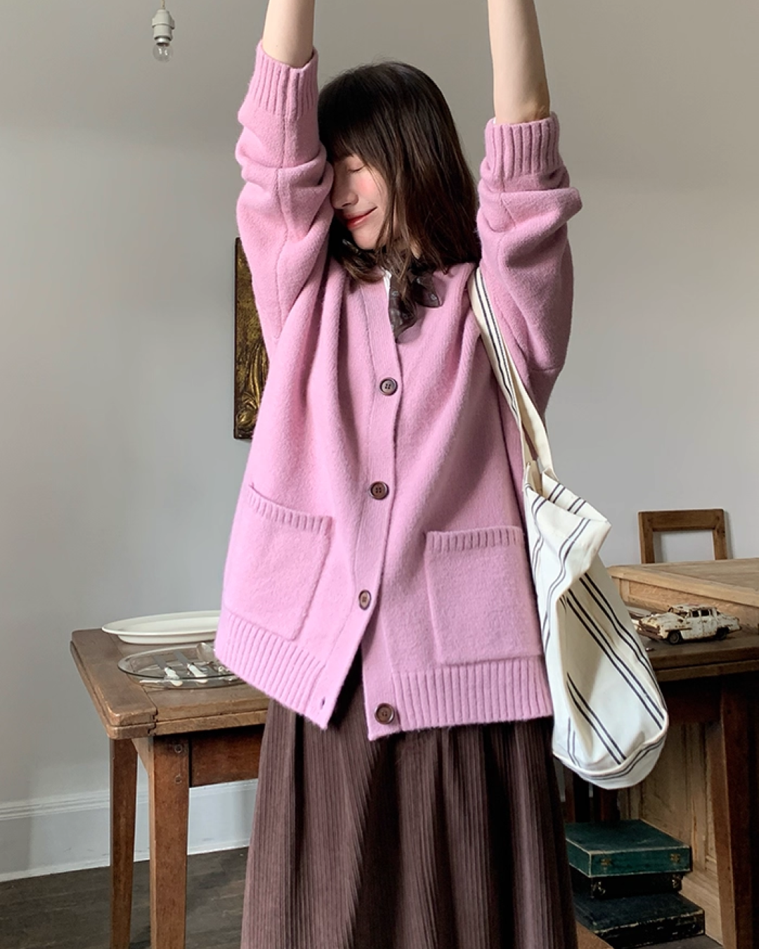 Loose Pocket Knit Cardigan BU0031