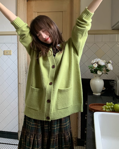 Loose Pocket Knit Cardigan BU0031