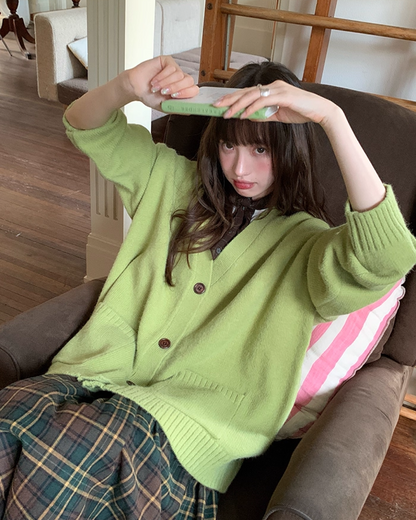 Loose Pocket Knit Cardigan BU0031