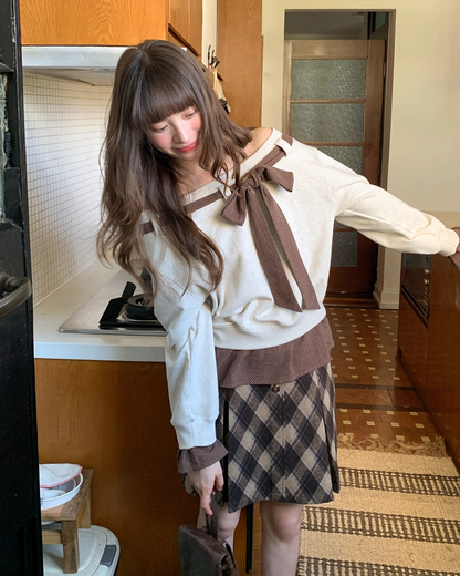 Ribbon Layer Sweatshirt BU0032