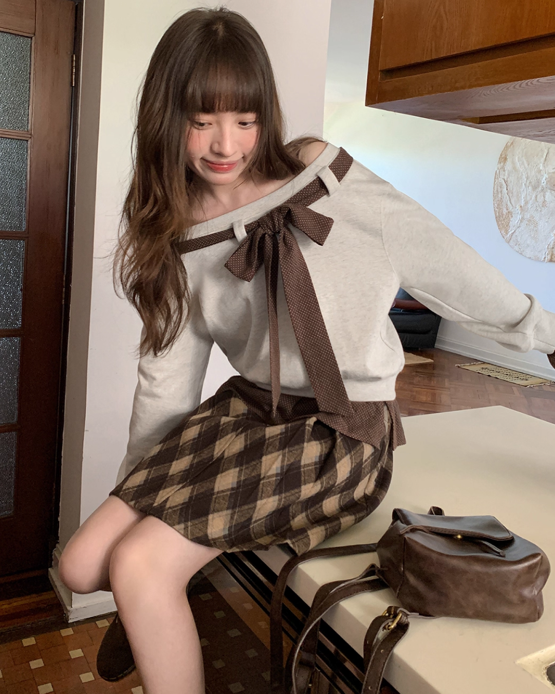 Ribbon Layer Sweatshirt BU0032