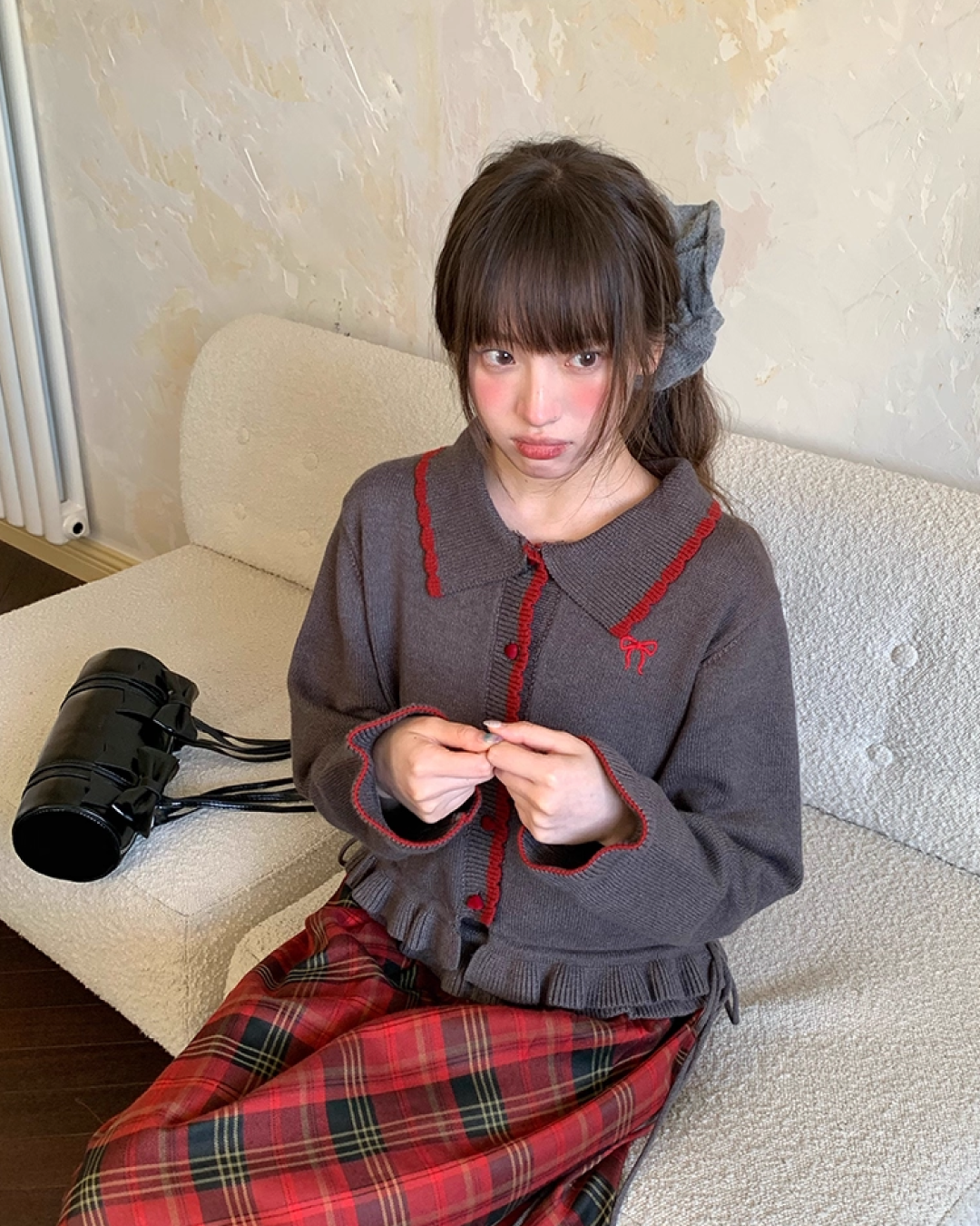 Ribbon Knit Camisole&Cardigan BU0050