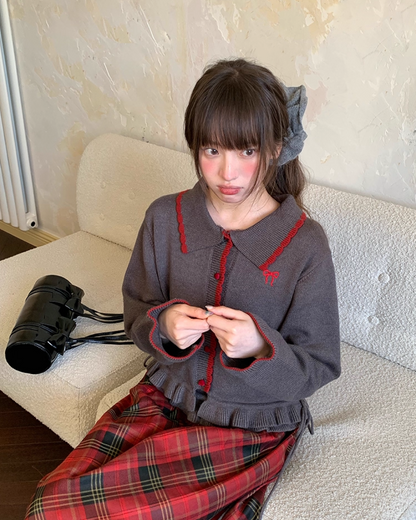 Ribbon Knit Camisole&Cardigan BU0050