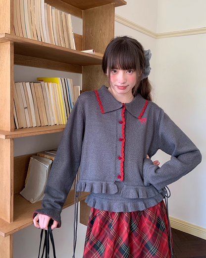 Ribbon Knit Camisole&Cardigan BU0050