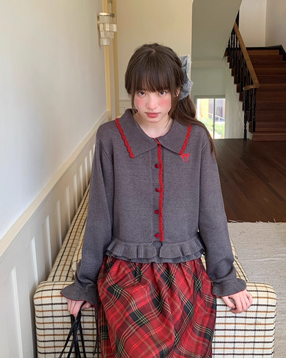 Ribbon Knit Camisole&Cardigan BU0050