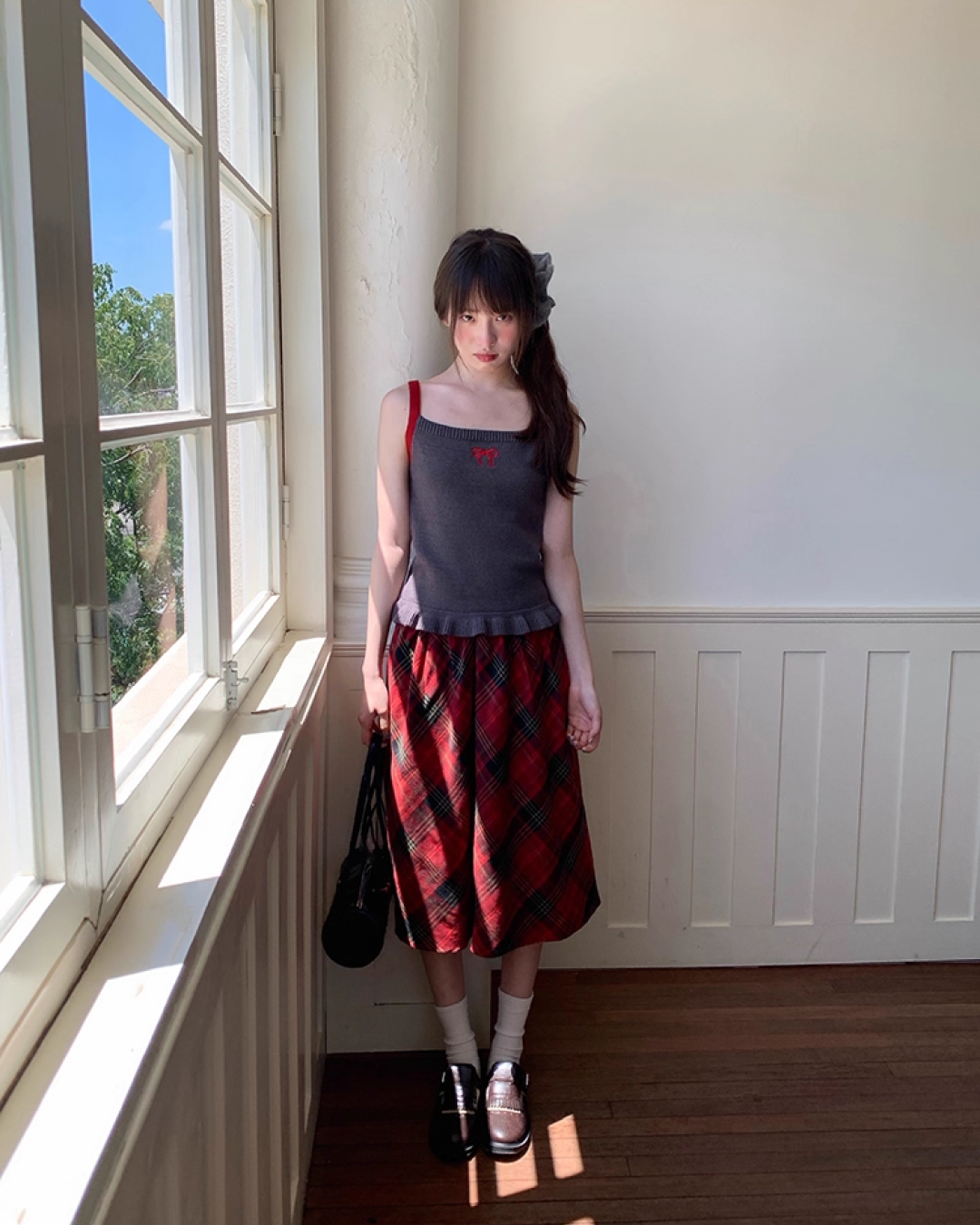 Ribbon Knit Camisole&Cardigan BU0050