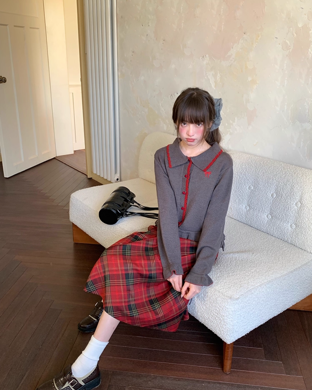 Ribbon Knit Camisole&Cardigan BU0050