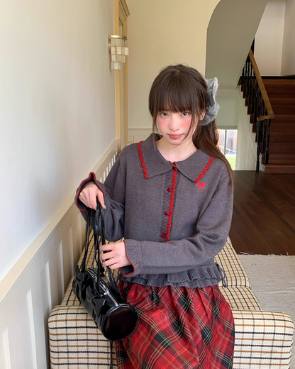 Ribbon Knit Camisole&Cardigan BU0050