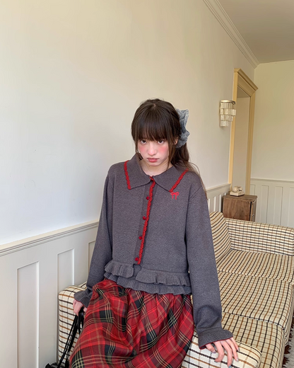 Ribbon Knit Camisole&Cardigan BU0050