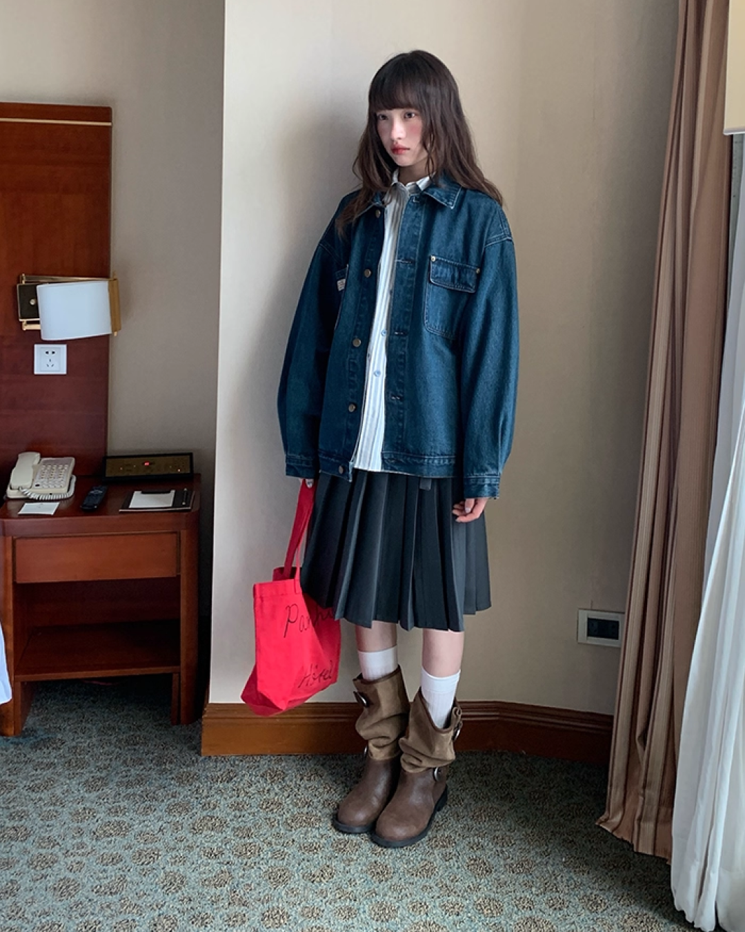 Pleats Middle Skirt BU0009