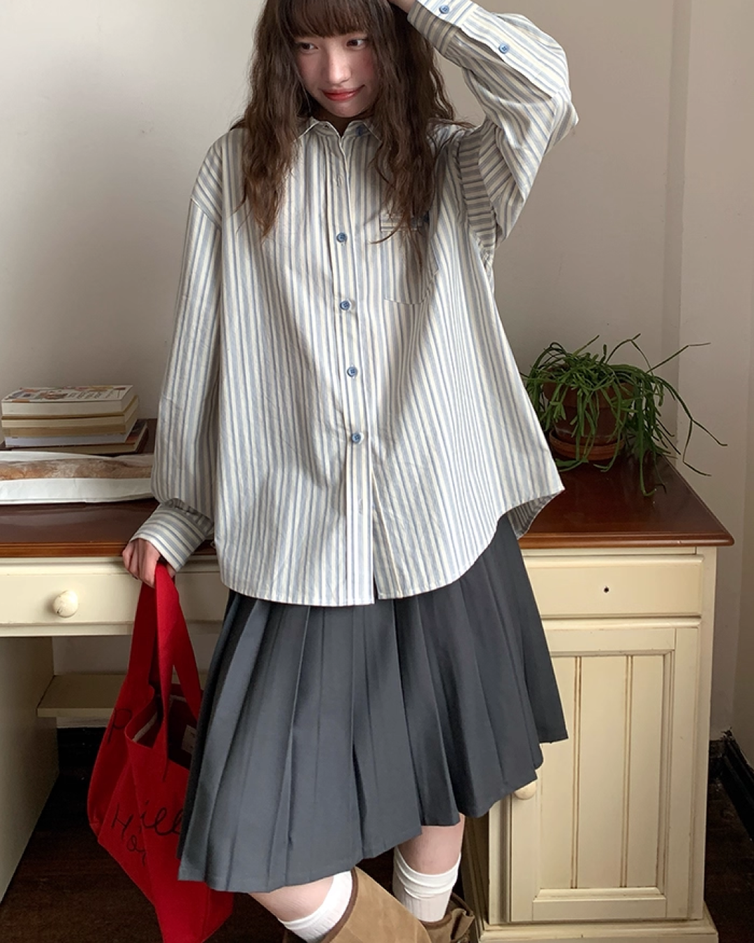 Pleats Middle Skirt BU0009