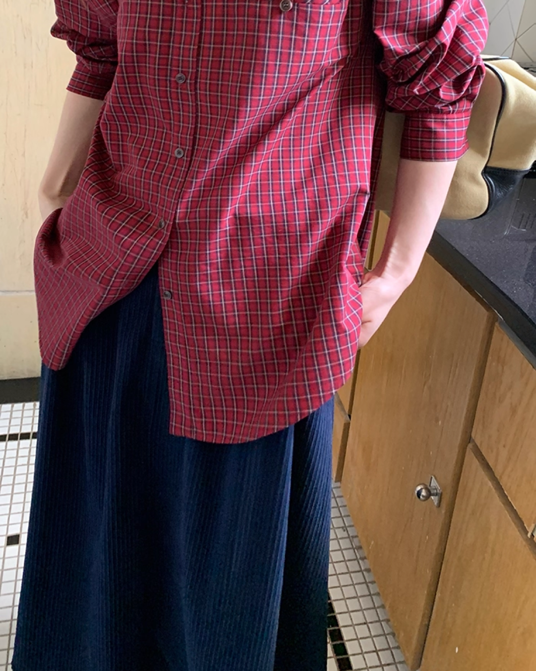 Color Corduroy Long  Skirt BU0035