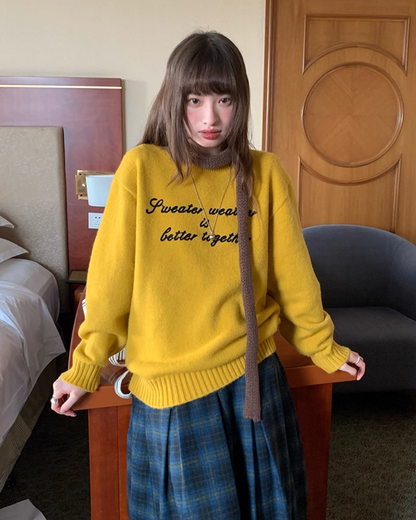 Color Lettering Knit BU0036