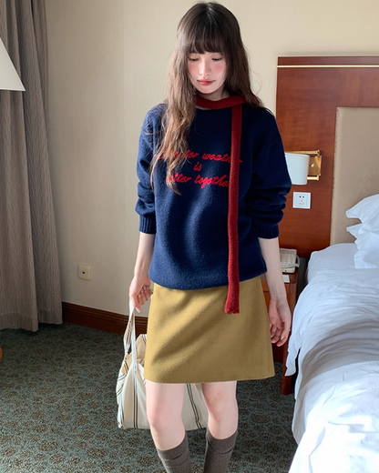 Color Lettering Knit BU0036