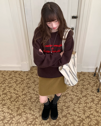 Color Lettering Knit BU0036