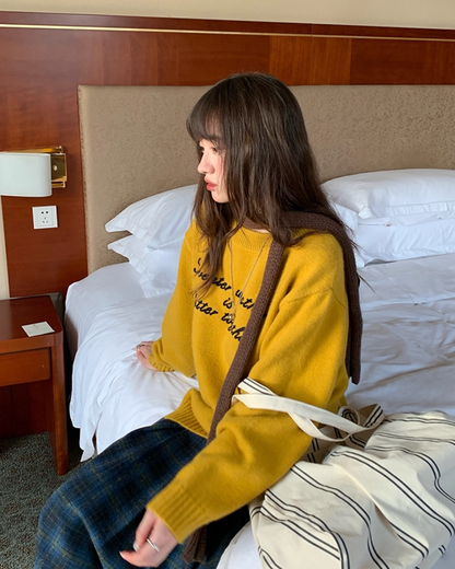 Color Lettering Knit BU0036