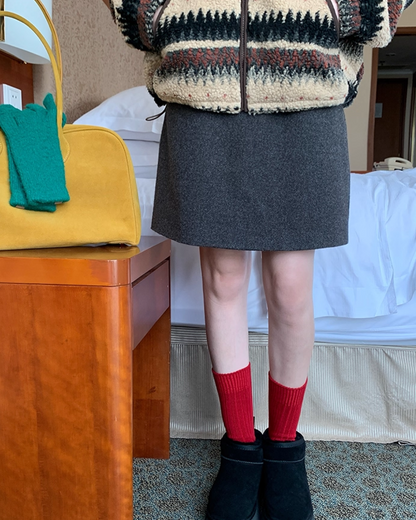 Pettern Zip Boa-fleece Outer BU0038