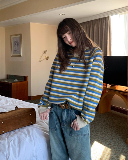 V-neck Border Knit BU0039