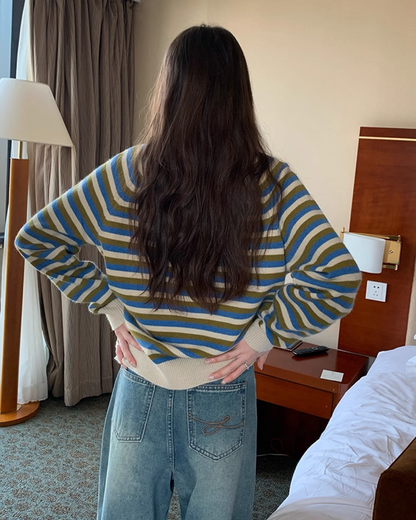 V-neck Border Knit BU0039