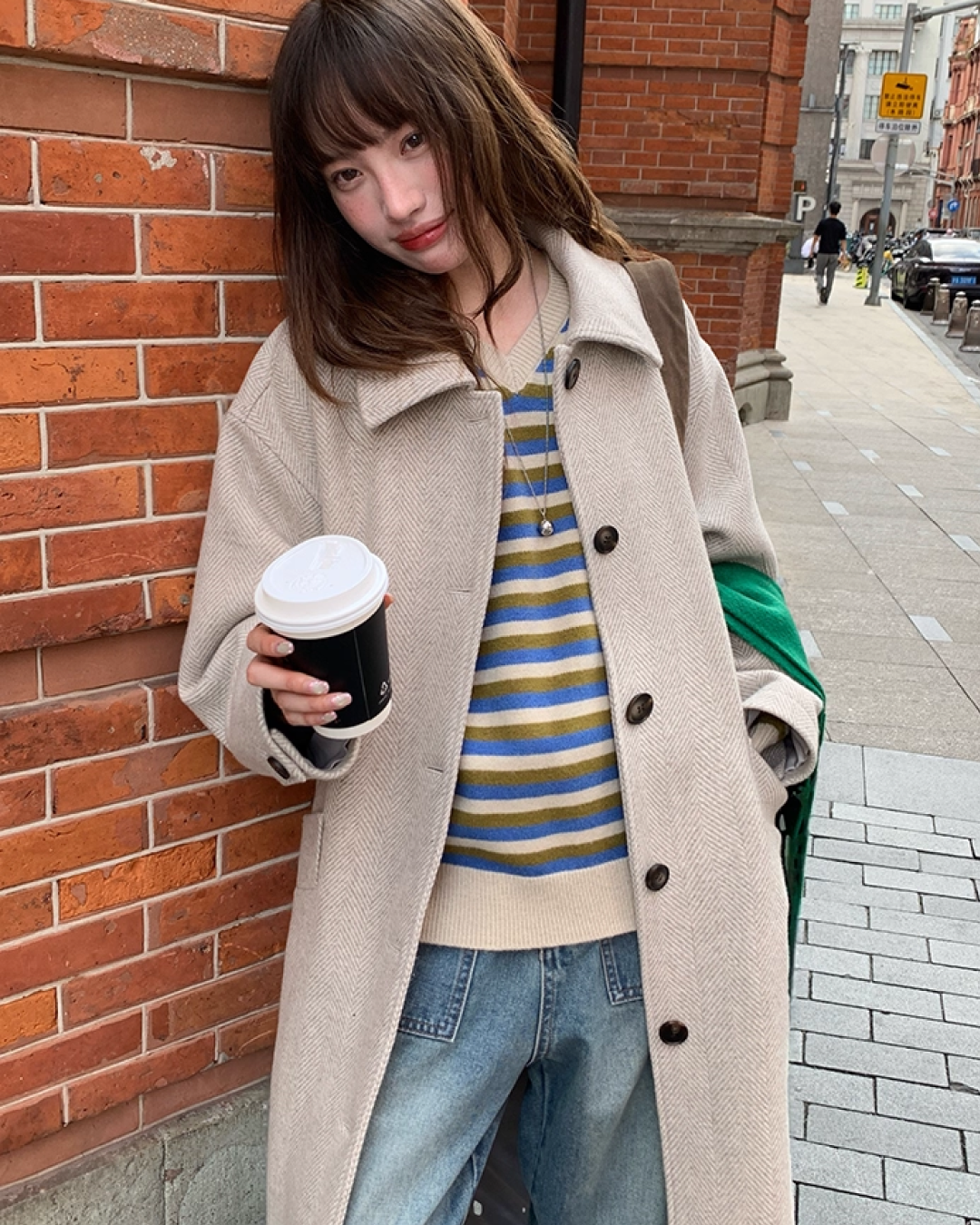 V-neck Border Knit BU0039