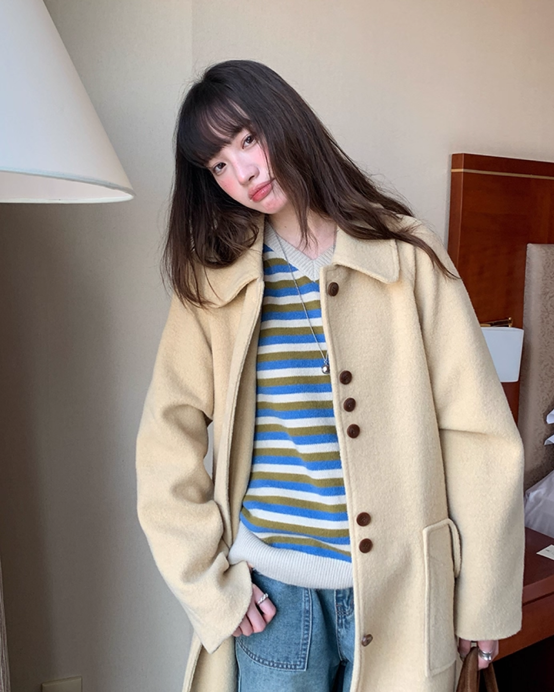 V-neck Border Knit BU0039