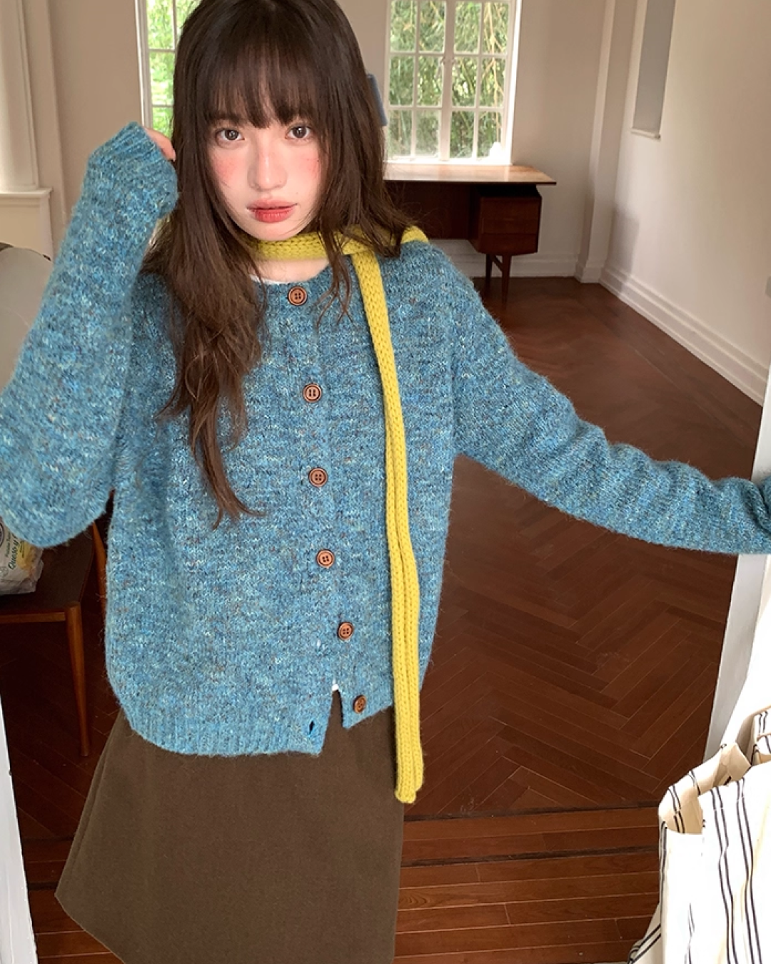 Melange Blue Knit BU0040