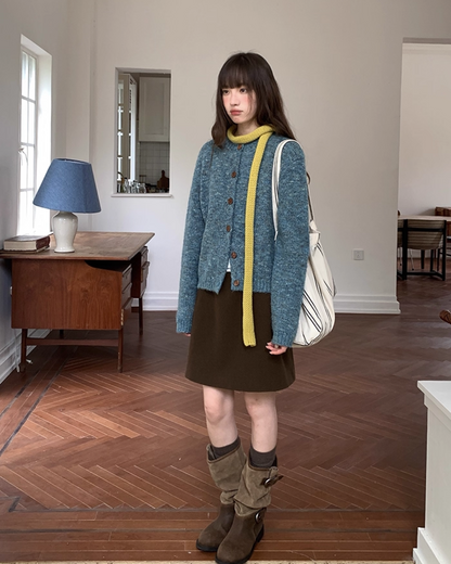 Melange Blue Knit BU0040