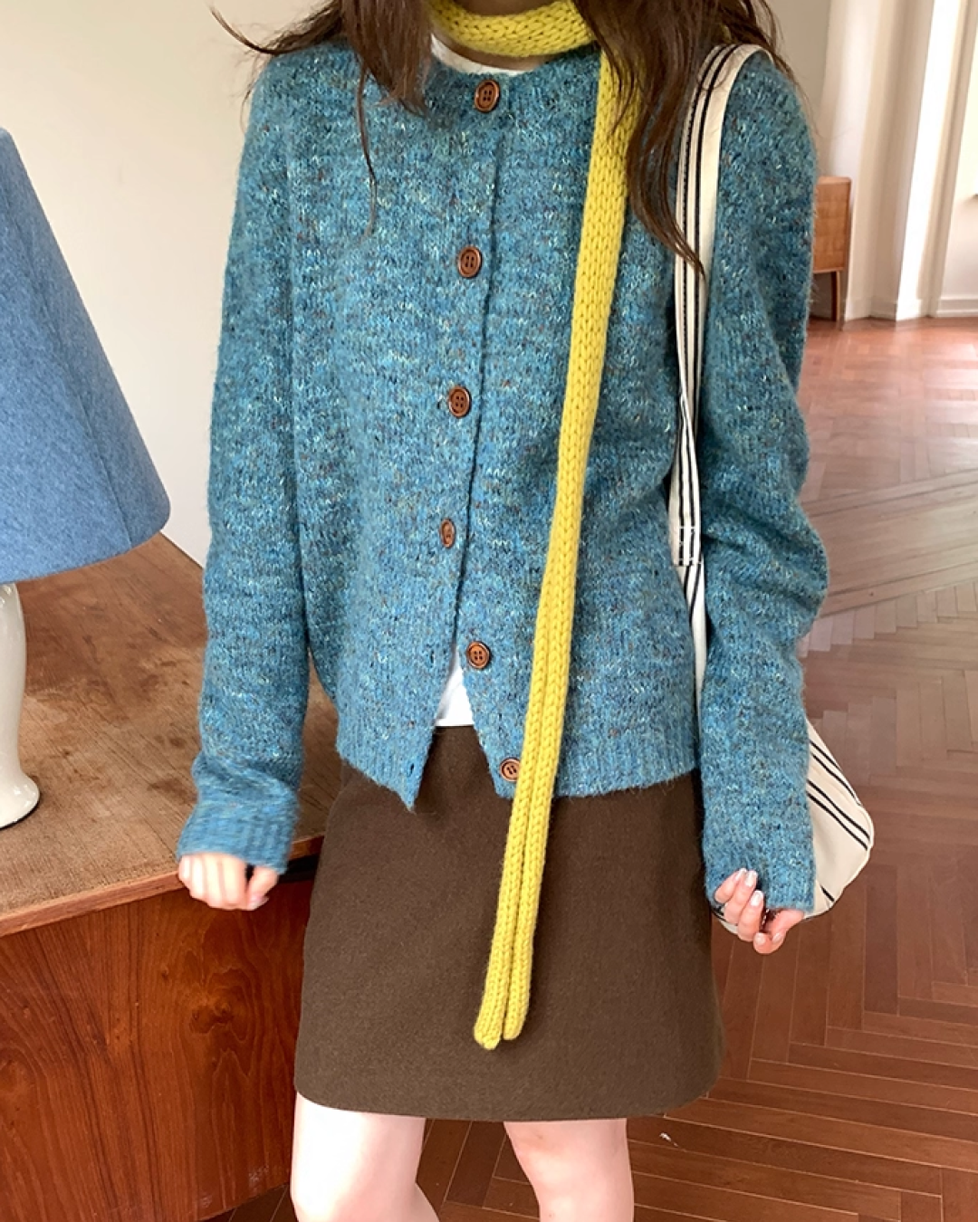 Melange Blue Knit BU0040