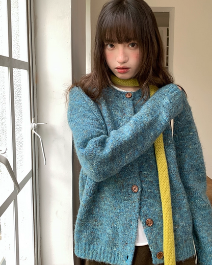 Melange Blue Knit BU0040