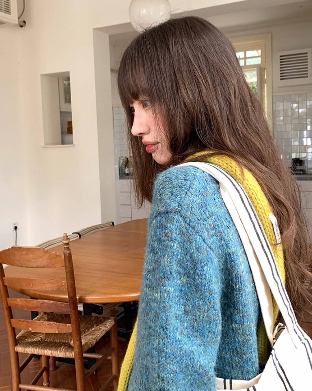 Melange Blue Knit BU0040