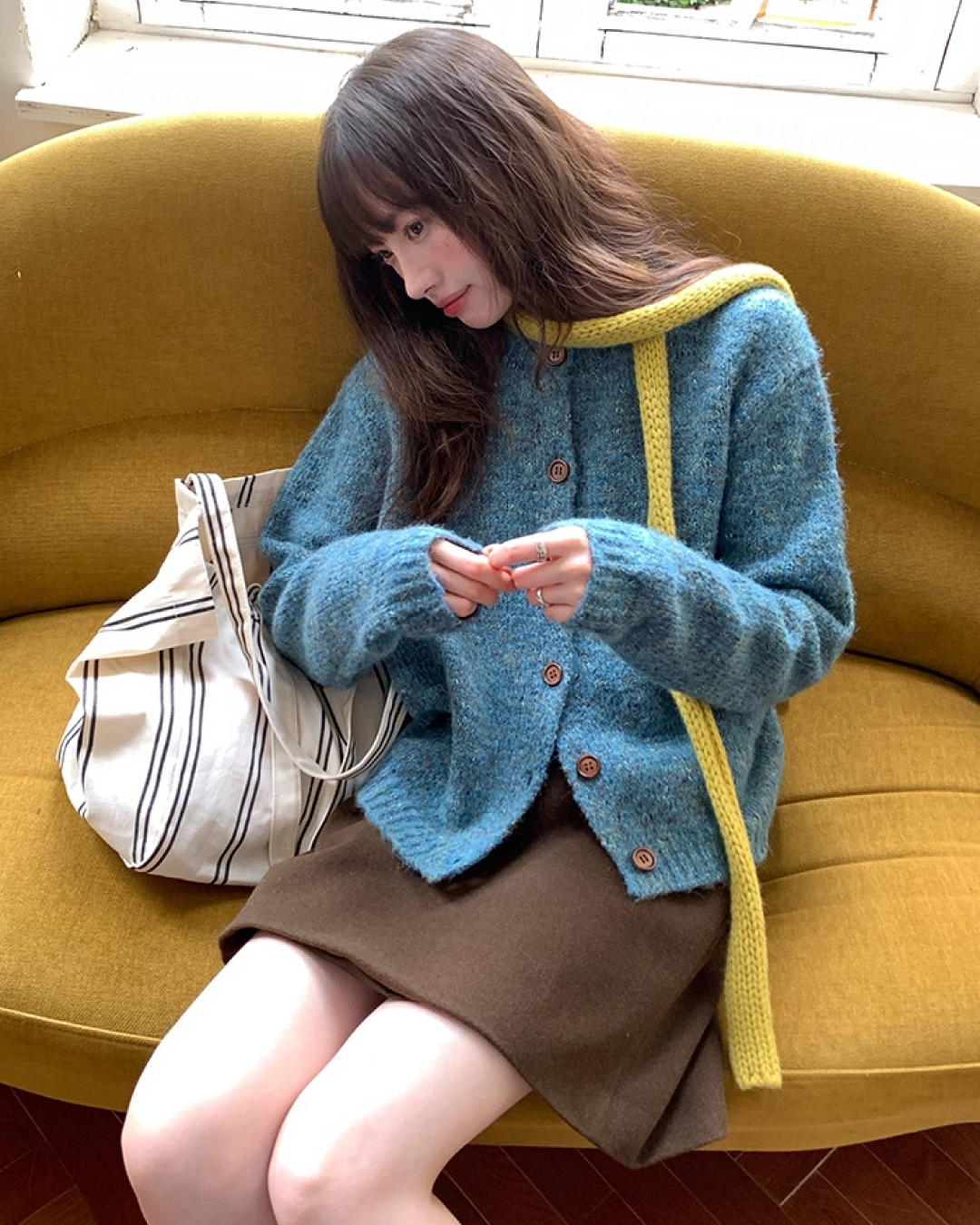 Melange Blue Knit BU0040