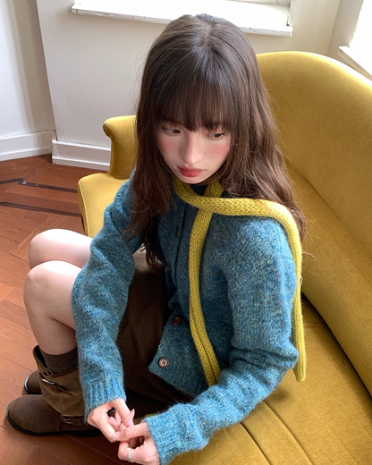 Melange Blue Knit BU0040